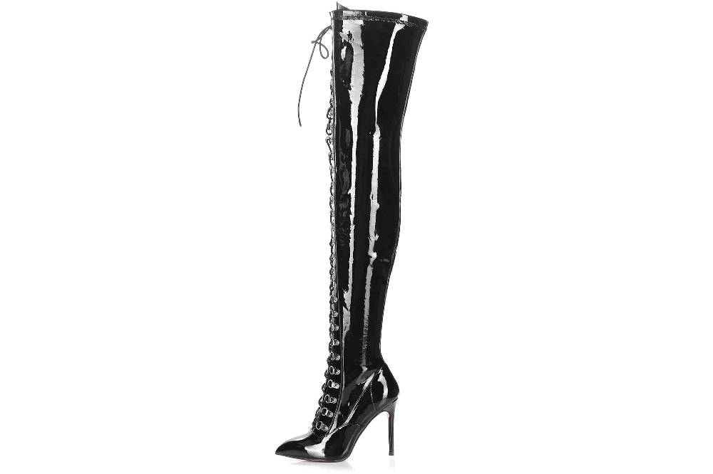 Giaro Stiefel in Übergrößen Schwarz Veruska Black Black Shiny große Damenschuhe