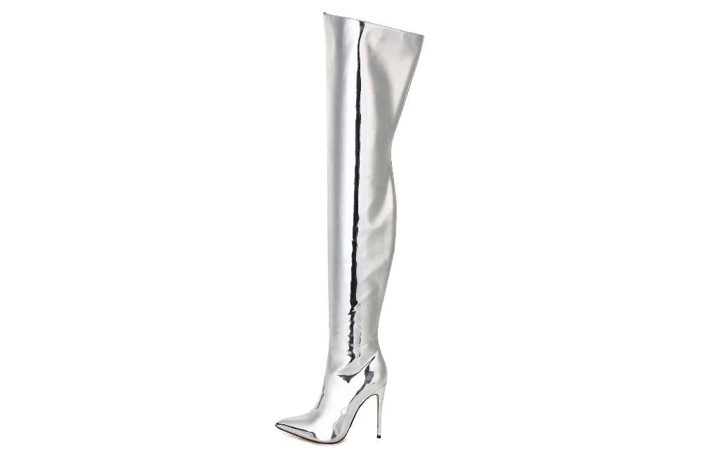 Giaro Stiefel In Übergrößen Silber [D2C] ARABELLA LIQUID SILVER Große Damenschuhe