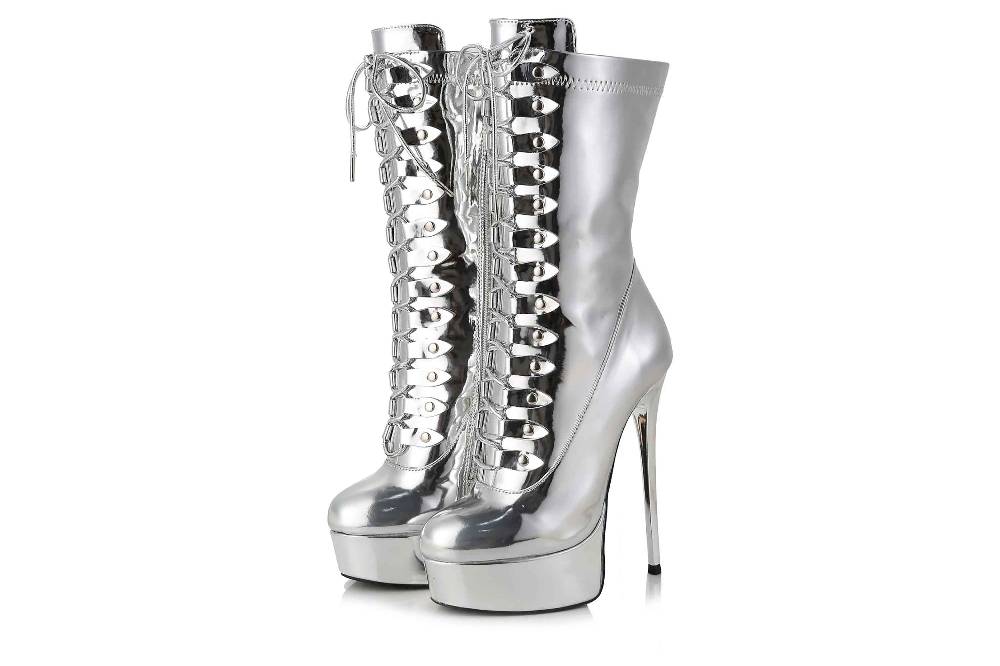 Giaro Stiefel In Übergrößen Silber [D2C] MIATLA LIQUID SILVER Große Damenschuhe