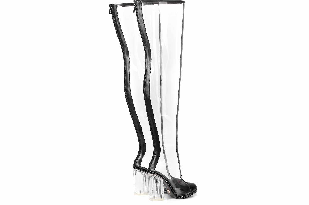 Giaro Stiefel In Übergrößen Transparent Fiona Clear PVC Große Damenschuhe