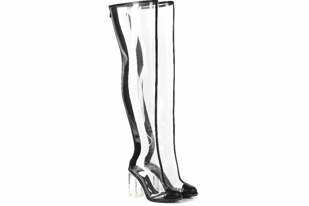 Giaro Stiefel In Übergrößen Transparent Fiona Clear PVC Große Damenschuhe