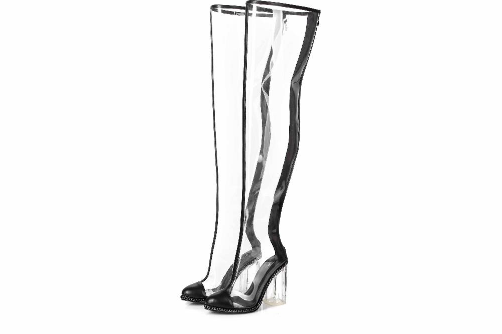 Giaro Stiefel In Übergrößen Transparent Fiona Clear PVC Große Damenschuhe