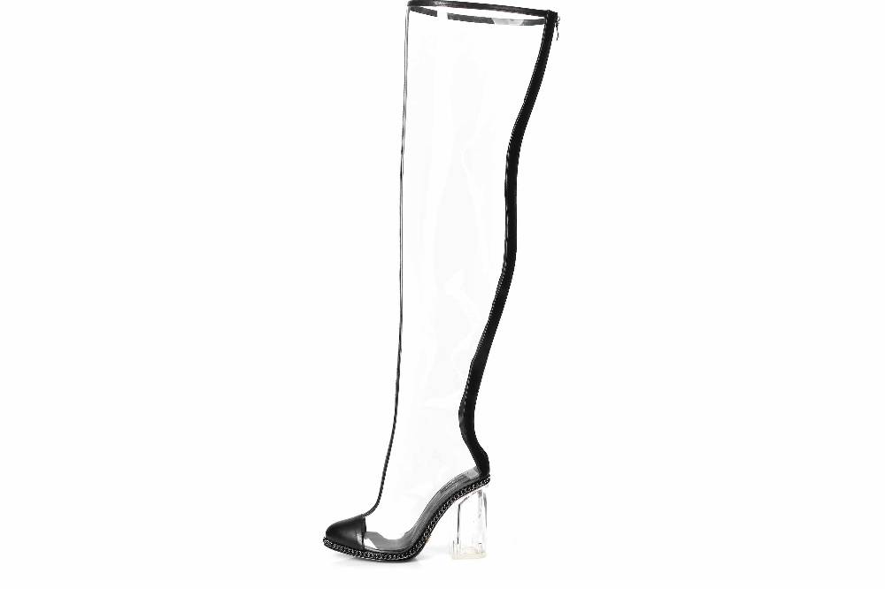 Giaro Stiefel in Übergrößen Transparent Fiona Clear PVC große Damenschuhe