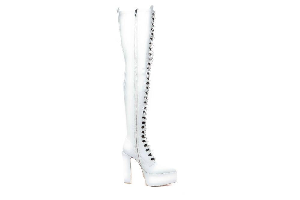 Giaro Stiefel In Übergrößen Weiß [D2C] SECRETZ WHITE SHINY Große Damenschuhe