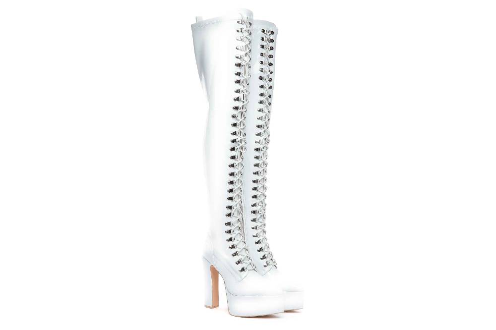 Giaro Stiefel In Übergrößen Weiß [D2C] SECRETZ WHITE SHINY Große Damenschuhe