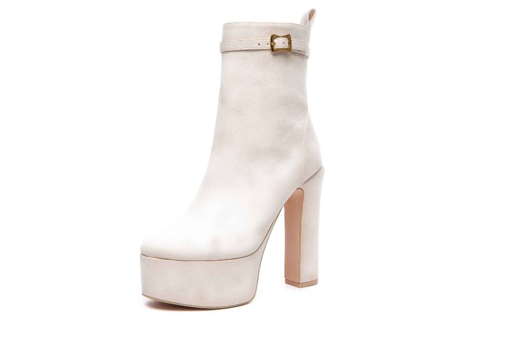 Giaro Stiefeletten In Übergrößen Beige [D2C] BAMARA BEIGE VELOUR Große Damenschuhe