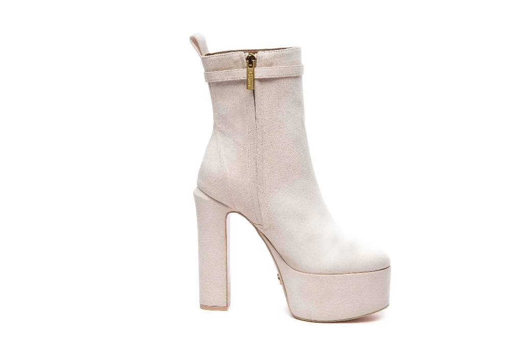 Giaro Stiefeletten In Übergrößen Beige [D2C] BAMARA BEIGE VELOUR Große Damenschuhe