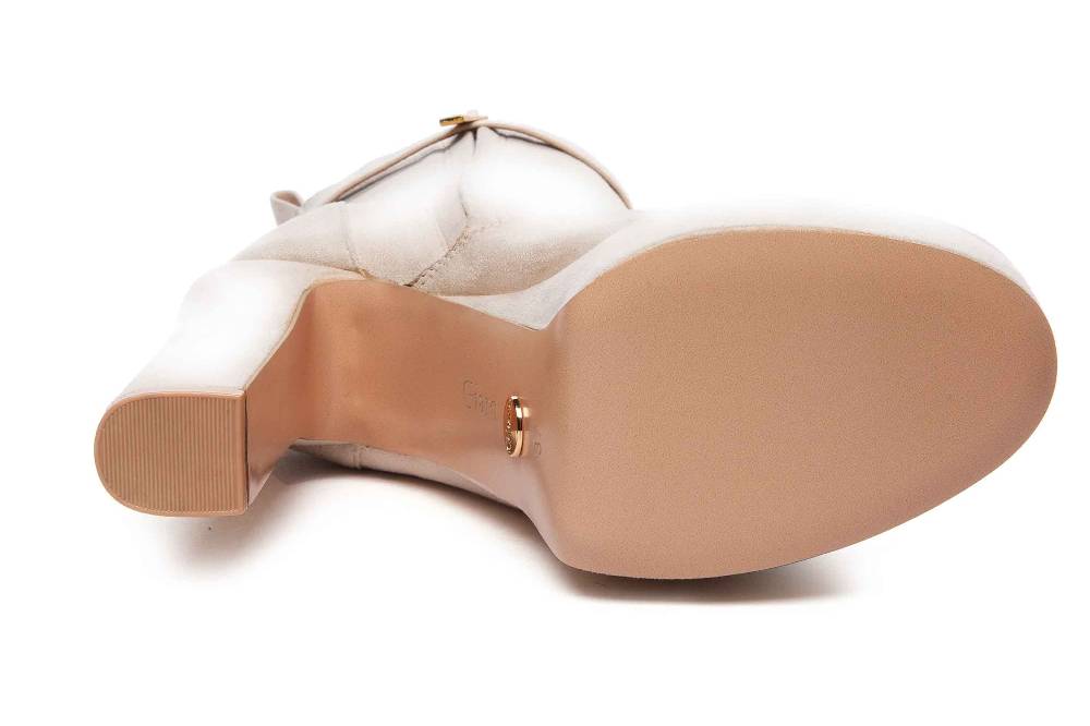 Giaro Stiefeletten In Übergrößen Beige [D2C] BAMARA BEIGE VELOUR Große Damenschuhe