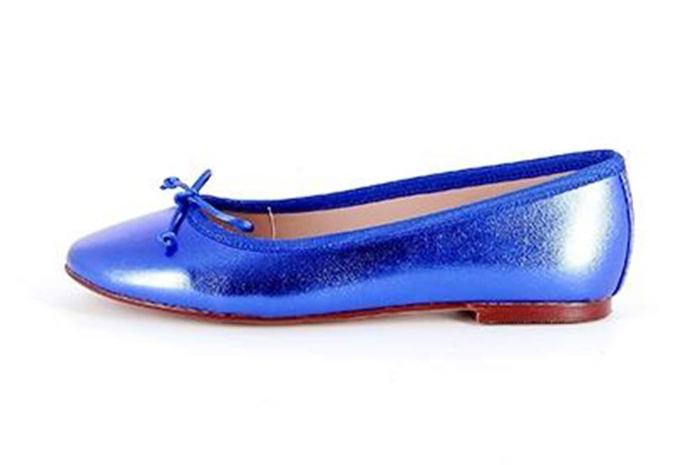 GIULIA Ballerinas in Übergrößen Blau 68413 15 BLUE NAPA METAL große Damenschuhe