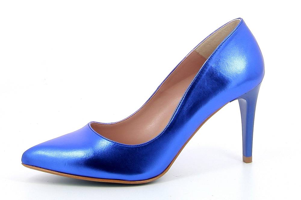 GIULIA Pumps in Übergrößen Blau 68414 15 BLUE NAPA METAL große Damenschuhe