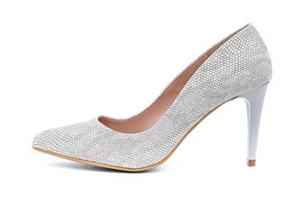 GIULIA Pumps in Übergrößen Silber 64432 VAPORE PITONE SOFIA große Damenschuhe