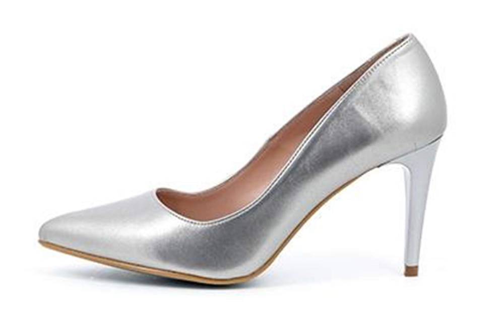 GIULIA Pumps in Übergrößen Silber 64445 ARGENTO VITELO DORE große Damenschuhe