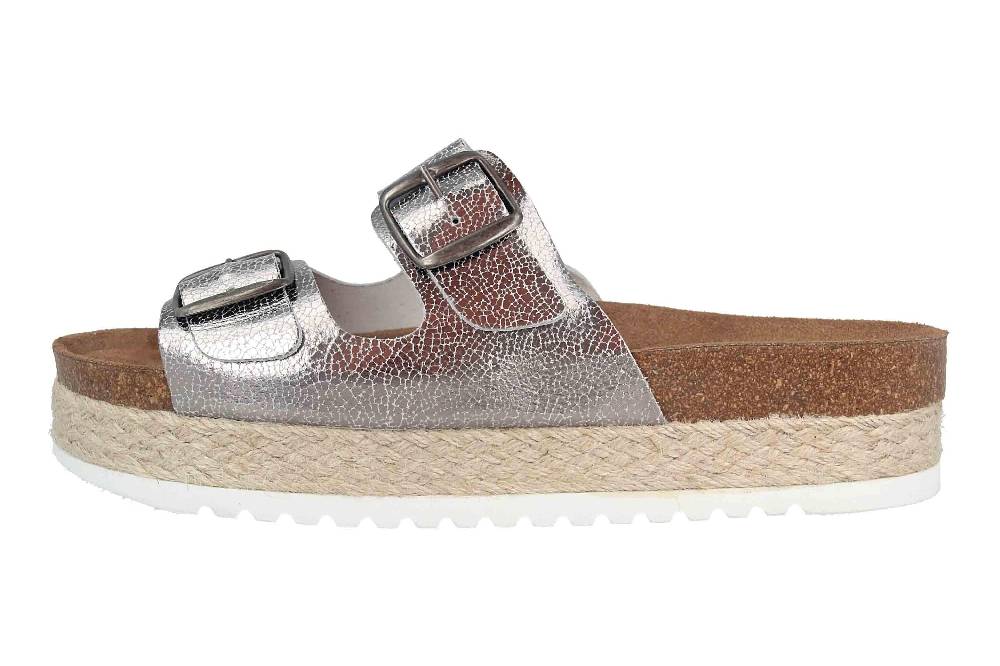 Gosch 76052 Dagmar Pantoletten in Übergrößen Silber GS2516 021 große Damenschuhe