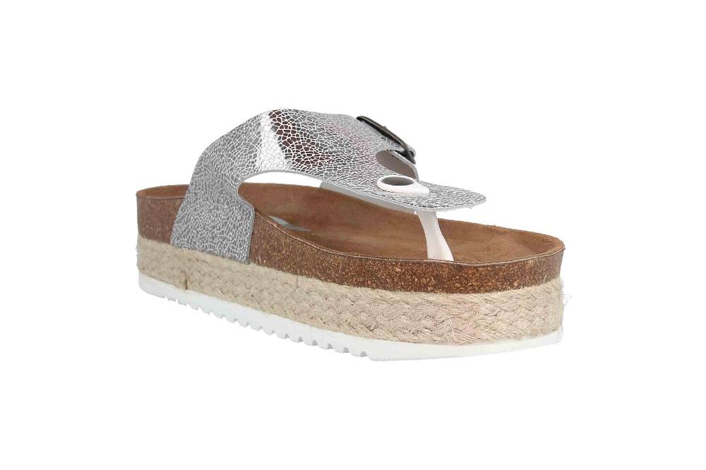 Gosch 76551 Carla Zehentrenner In Übergrößen Silber GS2519 021 Große Damenschuhe