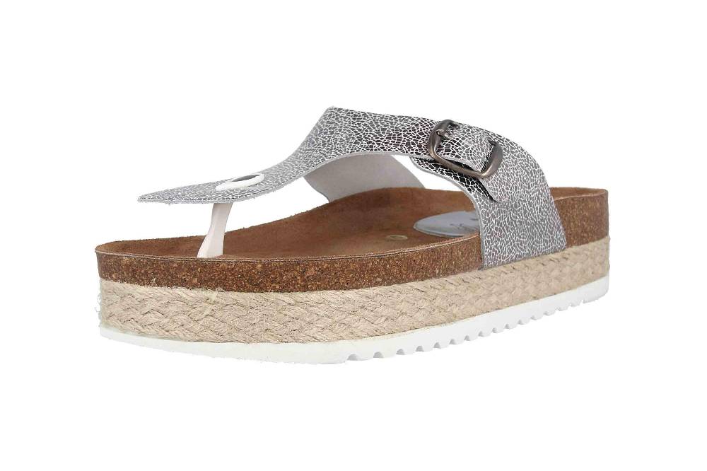 Gosch 76551 Carla Zehentrenner In Übergrößen Silber GS2519 021 Große Damenschuhe