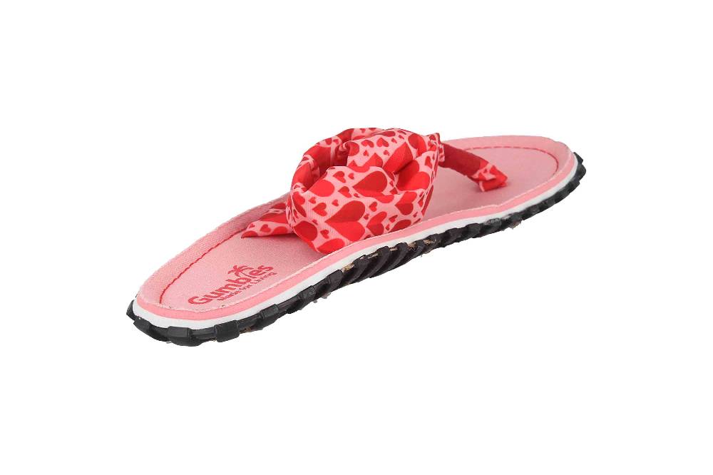 Gumbies Zehentrenner In Übergrößen Rosa 2609 Candy Hearts Große Damenschuhe