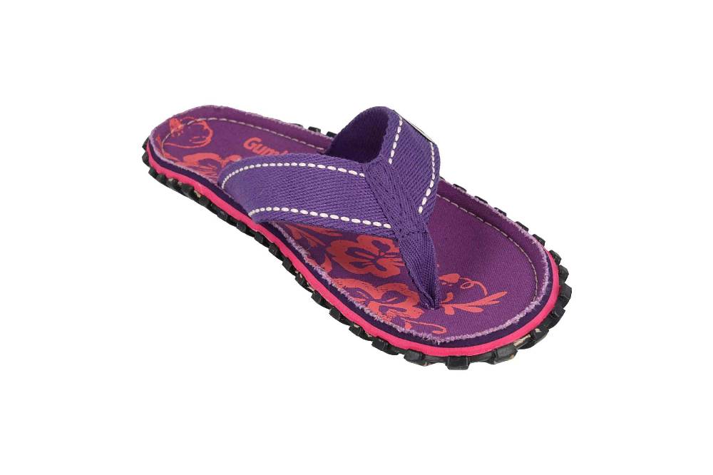 Gumbies Zehentrenner In Übergrößen Violett 2204 Gumbies Islander Purple Hibiscus Große Damenschuhe