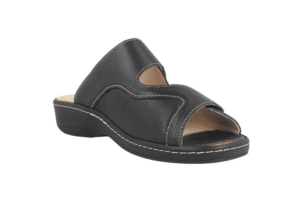 Hickersberger Milano Hallux Pantoletten In Übergrößen Schwarz 6169-9100 Große Damenschuhe