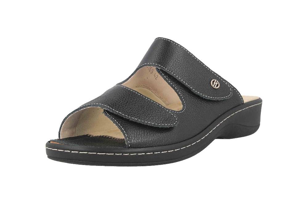 Hickersberger Milano Hallux Pantoletten In Übergrößen Schwarz 6169-9100 Große Damenschuhe