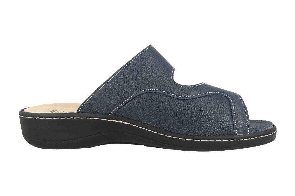 Hickersberger Milano Hallux Pantoletten In Übergrößen Blau 6169-7100 Große Damenschuhe