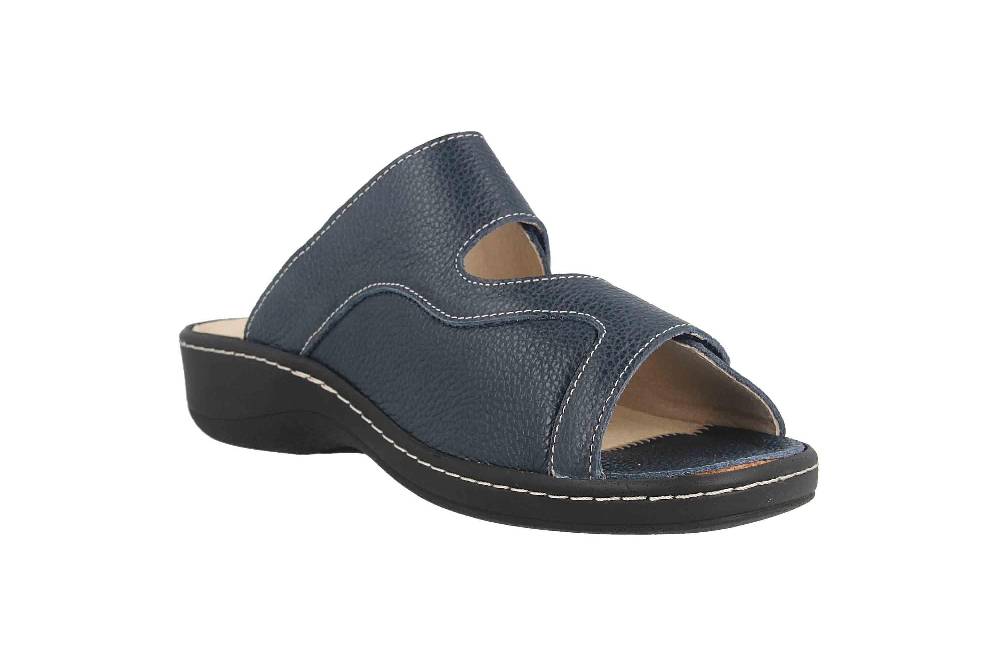 Hickersberger Milano Hallux Pantoletten In Übergrößen Blau 6169-7100 Große Damenschuhe