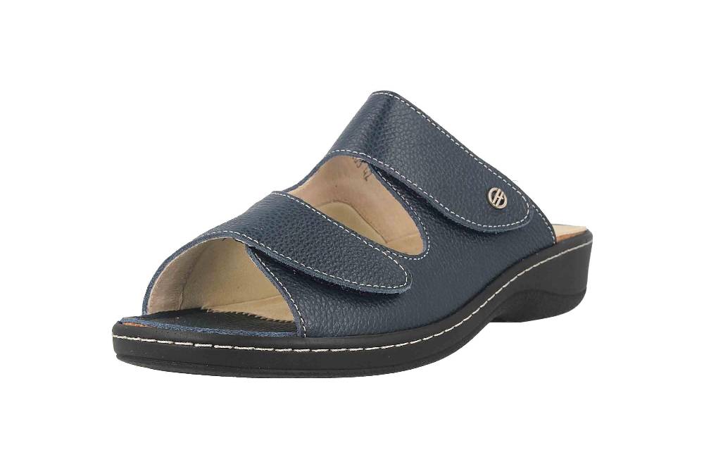 Hickersberger Milano Hallux Pantoletten In Übergrößen Blau 6169-7100 Große Damenschuhe