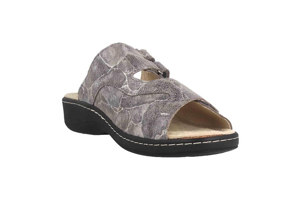 Hickersberger Milano Hallux Pantoletten In Übergrößen Grau 6182-6020 Große Damenschuhe