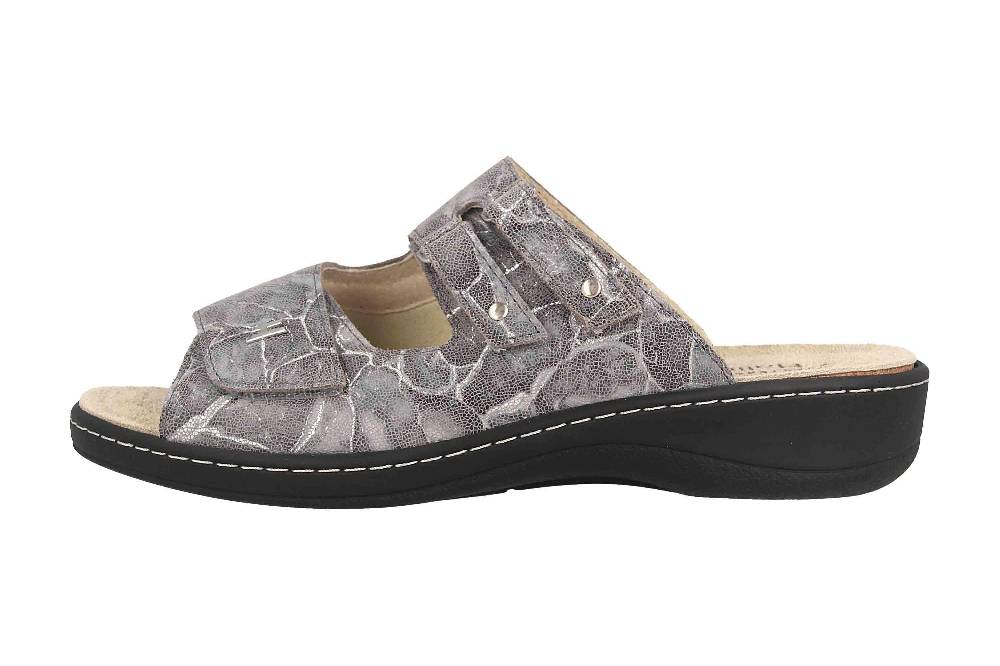 Hickersberger Milano Hallux Pantoletten In Übergrößen Grau 6182-6020 Große Damenschuhe