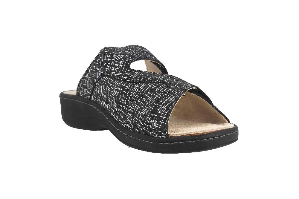 Hickersberger Milano Hallux Pantoletten In Übergrößen Schwarz 6169-9100 Große Damenschuhe