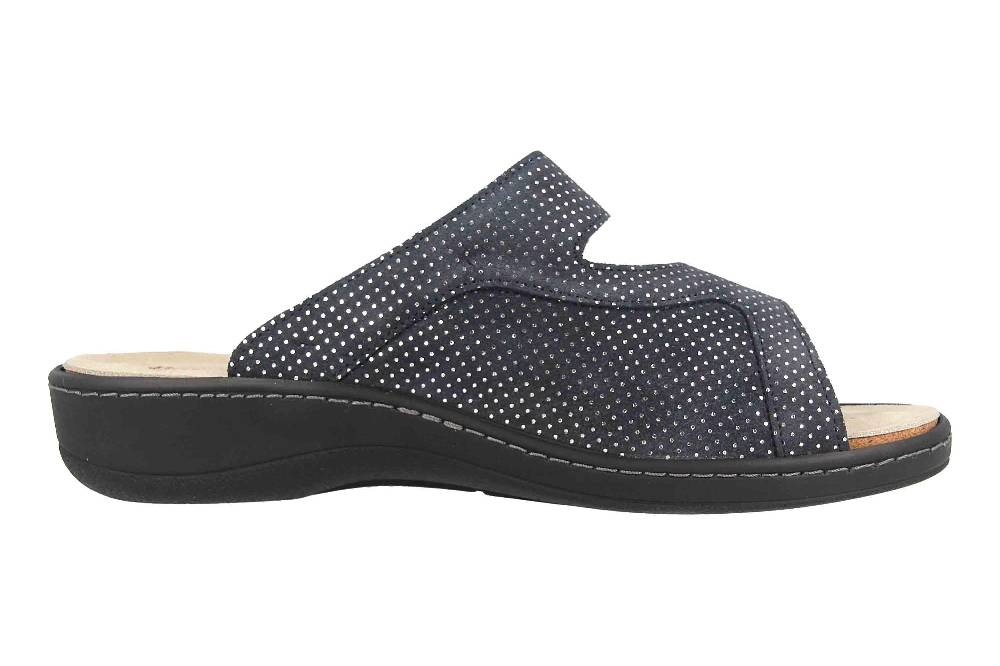 Hickersberger Milano Hallux Pantoletten In Übergrößen Blau 6173-7301 Große Damenschuhe