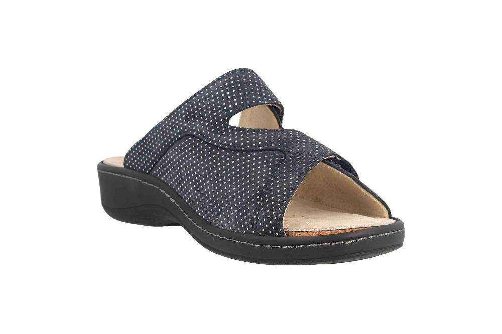 Hickersberger Milano Hallux Pantoletten In Übergrößen Blau 6173-7301 Große Damenschuhe