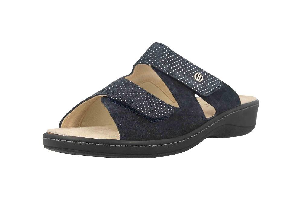 Hickersberger Milano Hallux Pantoletten In Übergrößen Blau 6173-7301 Große Damenschuhe