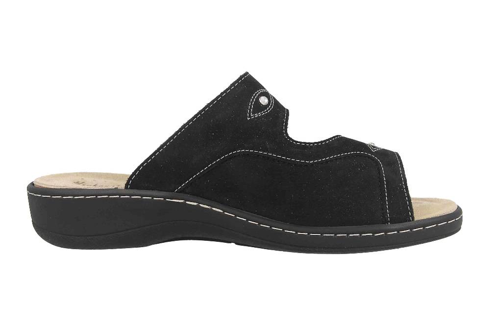 Hickersberger Milano Hallux Pantoletten In Übergrößen Schwarz 6175-9200 Große Damenschuhe