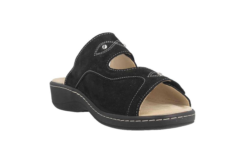 Hickersberger Milano Hallux Pantoletten In Übergrößen Schwarz 6175-9200 Große Damenschuhe