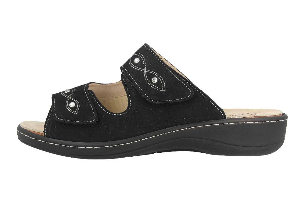 Hickersberger Milano Hallux Pantoletten in Übergrößen Schwarz 6175-9200 große Damenschuhe