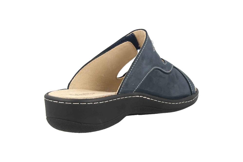 Hickersberger Milano Hallux Pantoletten In Übergrößen Blau 6175-7200 Große Damenschuhe