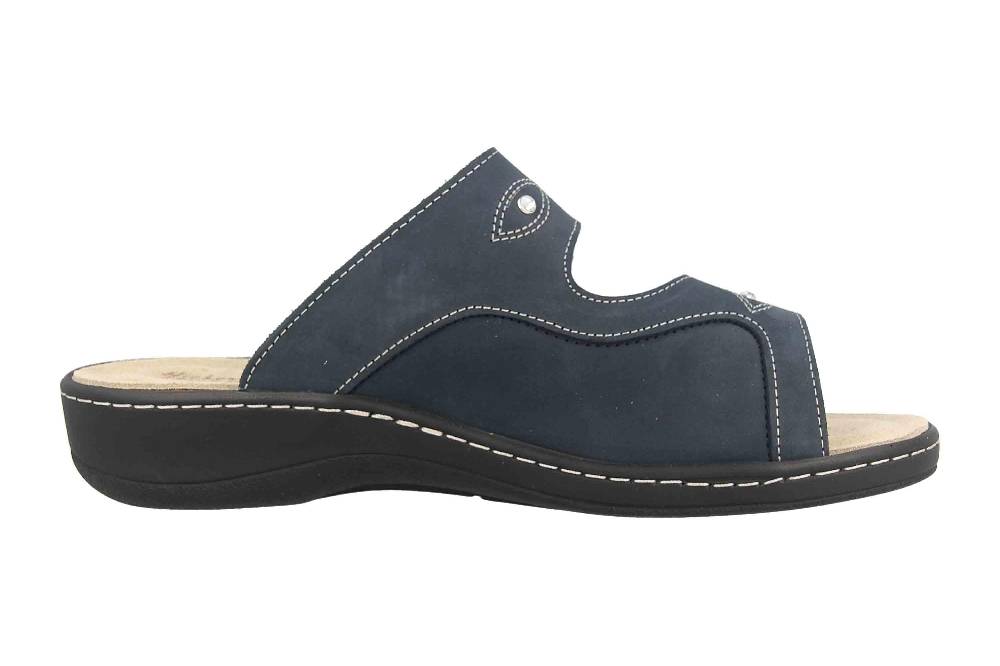 Hickersberger Milano Hallux Pantoletten In Übergrößen Blau 6175-7200 Große Damenschuhe