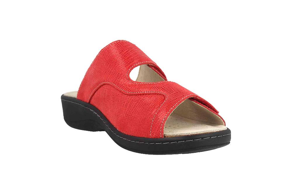 Hickersberger Milano Hallux Pantoletten In Übergrößen Rot 6170-4101 Große Damenschuhe