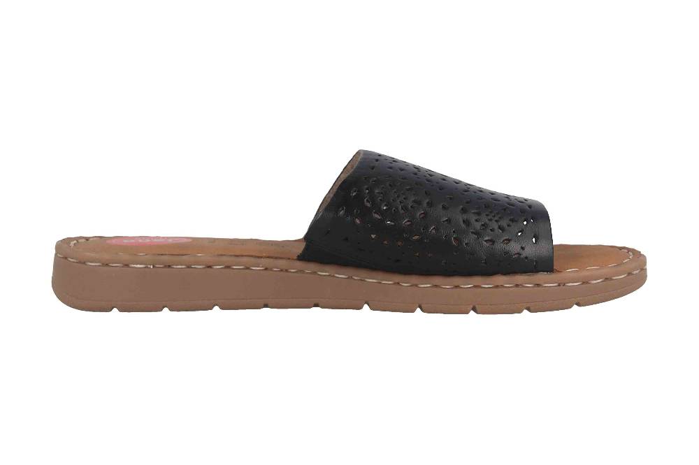 Hickersberger Milano Hallux Pantoletten In Übergrößen Schwarz 6169-9100 Große Damenschuhe