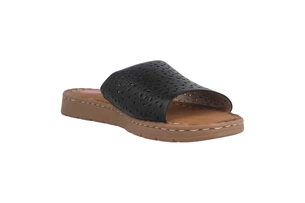Hickersberger Milano Hallux Pantoletten In Übergrößen Schwarz 6169-9100 Große Damenschuhe