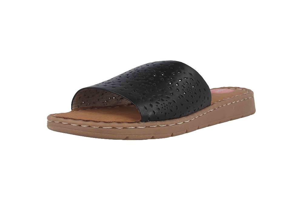 Hickersberger Milano Hallux Pantoletten In Übergrößen Schwarz 6169-9100 Große Damenschuhe