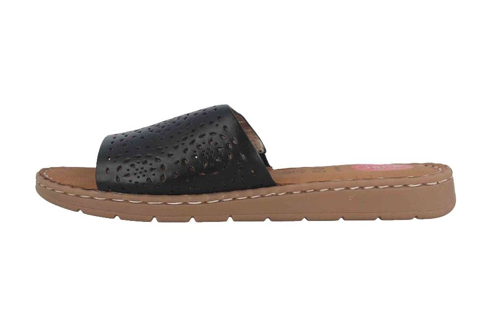 Hickersberger Milano Hallux Pantoletten in Übergrößen Schwarz 6169-9100 große Damenschuhe