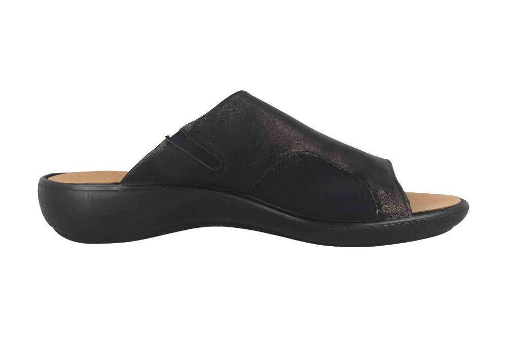 Hickersberger Milano Hallux Pantoletten In Übergrößen Schwarz 6169-9100 Große Damenschuhe