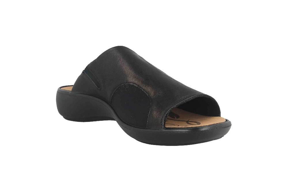 Hickersberger Milano Hallux Pantoletten In Übergrößen Schwarz 6169-9100 Große Damenschuhe