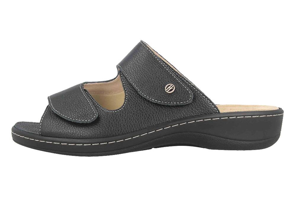 Hickersberger Milano Hallux Pantoletten in Übergrößen Schwarz 6169-9100 große Damenschuhe