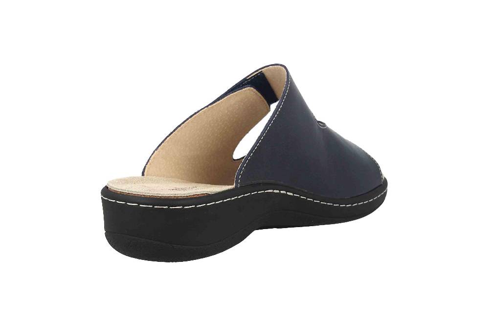 Hickersberger Milano Pantoletten In Übergrößen Blau 6120-7070 Große Damenschuhe