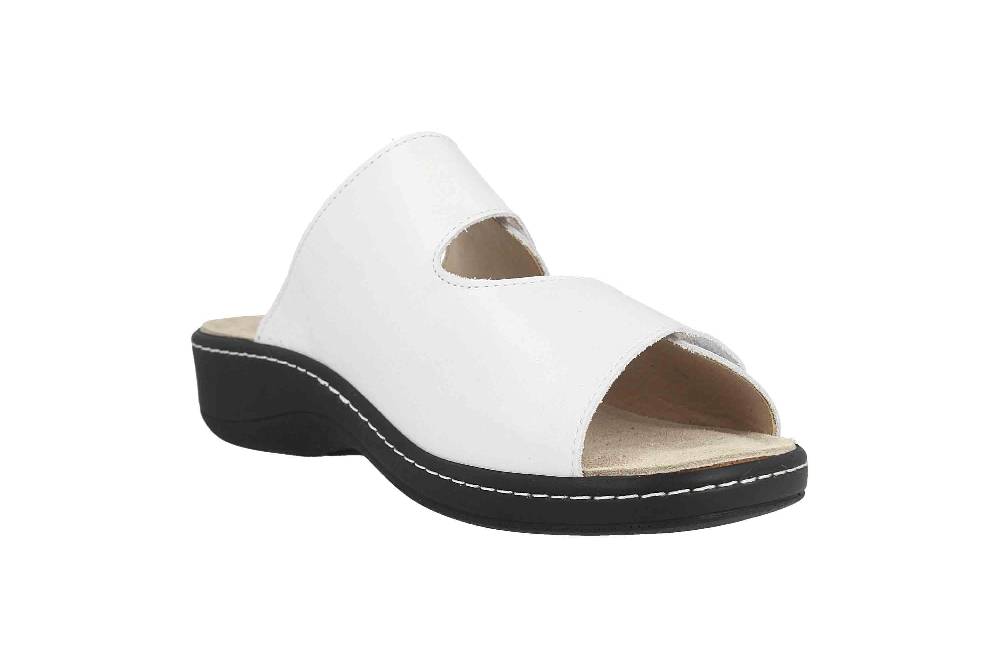 Hickersberger Milano Pantoletten In Übergrößen Weiß 6120-8080 Große Damenschuhe