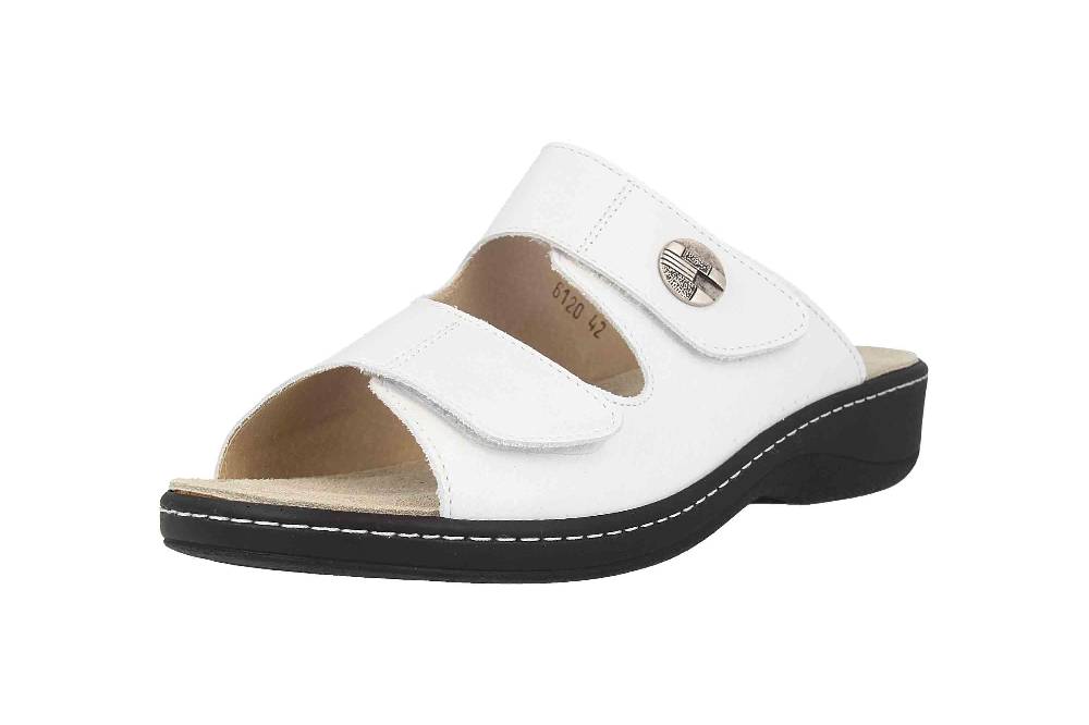 Hickersberger Milano Pantoletten In Übergrößen Weiß 6120-8080 Große Damenschuhe