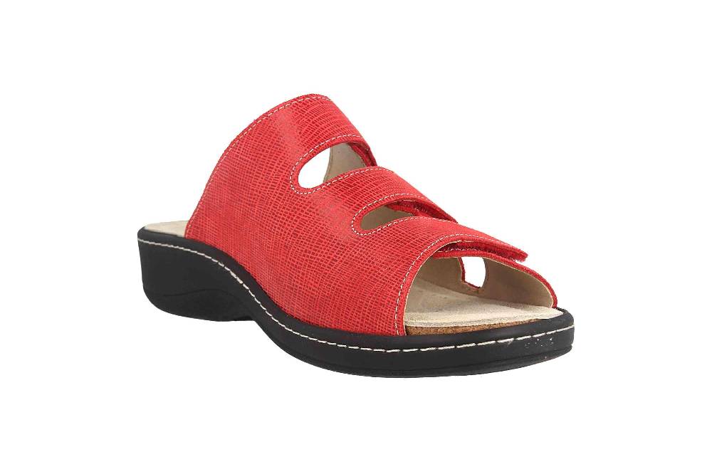 Hickersberger Pantoletten In Übergrößen Rot 5111-4301 Große Damenschuhe