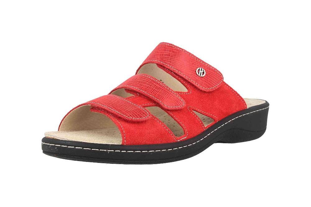 Hickersberger Pantoletten In Übergrößen Rot 5111-4301 Große Damenschuhe